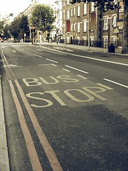 Image showing Vintage looking Bus stop sign