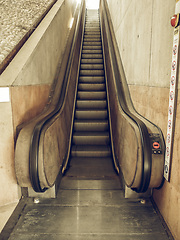 Image showing Vintage looking Escalator