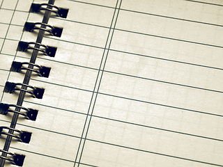 Image showing Vintage looking Blank notebook page