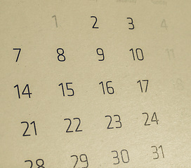 Image showing Vintage looking Calendar page