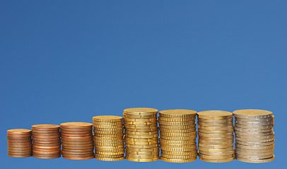 Image showing Money over blue sky