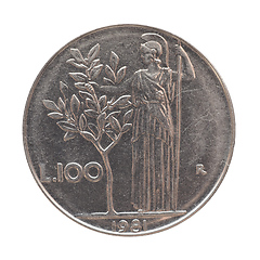 Image showing Italian lira coin isolated over white