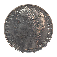 Image showing Italian lira coin isolated over white