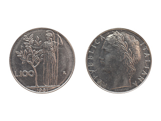 Image showing Italian lira coin isolated over white