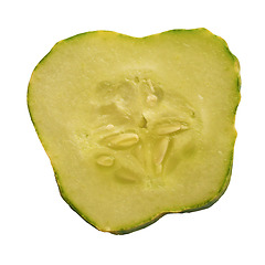 Image showing Cucumber vegetable slice isolated over white