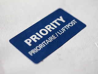 Image showing Priority mail label