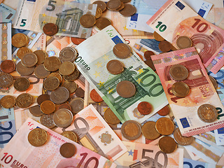 Image showing Euro (EUR) notes and coins, European Union (EU)