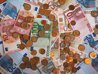 Image showing Euro (EUR) notes and coins, European Union (EU)