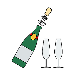 Image showing Party Champagne And Glass Icon