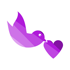 Image showing Dove With Heart Icon