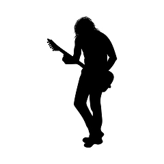 Image showing Rock Guitarist Silhouette