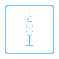 Image showing Champagne Glass With Heart Icon