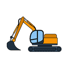 Image showing Icon Of Construction Bulldozer