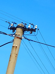 Image showing Old  power pole