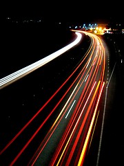 Image showing Lights of evening traffic