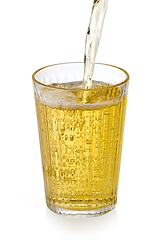 Image showing apple juice pouring into glass