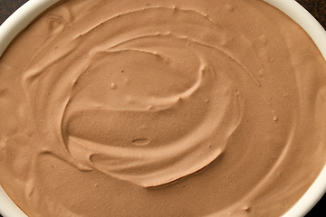 Image showing closeup of homemade chocolate ice cream