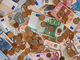 Image showing Euro (EUR) notes and coins, European Union (EU)