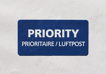 Image showing Priority mail label