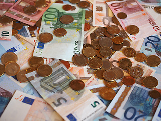 Image showing Euro (EUR) notes and coins, European Union (EU)