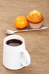 Image showing hot chocolate and muffin