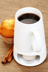 Image showing hot chocolate and muffin