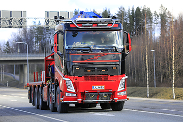 Image showing Volvo Mobile Crane Truck on Road