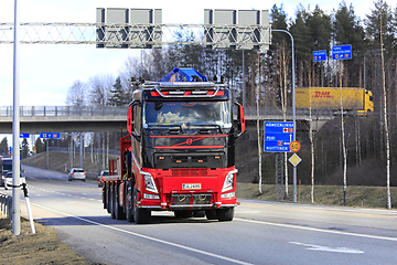 Image showing Volvo Mobile Crane Truck on Road