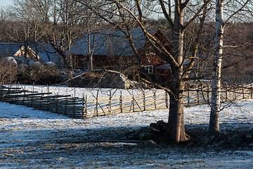 Image showing Farm in Sweden in winter