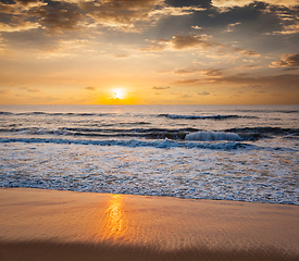 Image showing Sunrise on beach