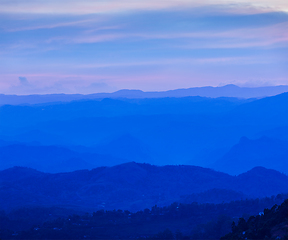 Image showing Sunset in mountains