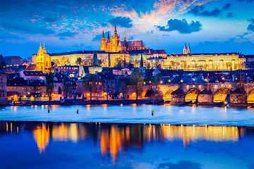 Image showing Prague Castle in twilight