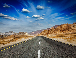 Image showing Road in Himalayas with mountains