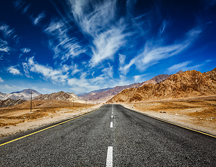 Image showing Road in Himalayas with mountains