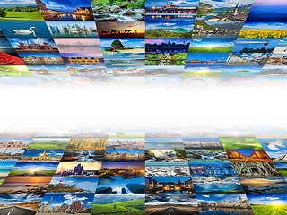 Image showing Multimedia background of many images