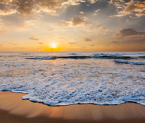 Image showing Sunrise on beach