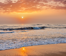 Image showing Sunrise on beach