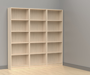 Image showing Empty wooden bookcases