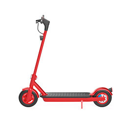 Image showing Side view of red electric scooter