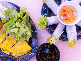 Image showing Vietnamese food, Banh Xeo and Goi Cuon