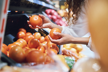 Image showing Grocery food shopping, vegetables market and healthy customer choice in organic supermarket store. Quality nutrition diet lifestyle, fresh fruit produce sale and groceries inflation price increase