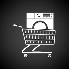 Image showing Shopping Cart With Washing Machine Icon