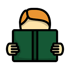 Image showing Icon Of Boy Reading Book
