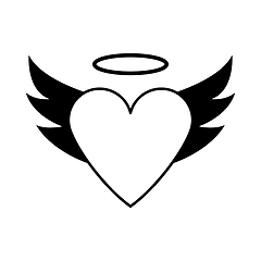 Image showing Valentine Heart With Wings And Halo Icon