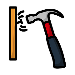 Image showing Icon Of Hammer Beat To Nail