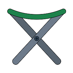 Image showing Icon Of Fishing Folding Chair