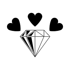 Image showing Diamond With Hearts Icon