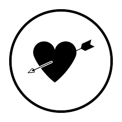 Image showing Pierced Heart By Arrow Icon