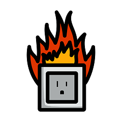 Image showing Electric Outlet Fire Icon