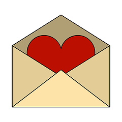 Image showing Valentine Envelop With Heart Icon